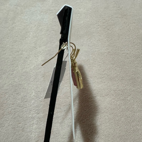 Barbie™ x Kendra Scott Gold Drop Earrings in Pink Iridescent Glitter Glass - Picture 9 of 12